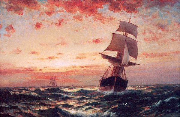 Moran, Edward Ships at Sea oil painting picture